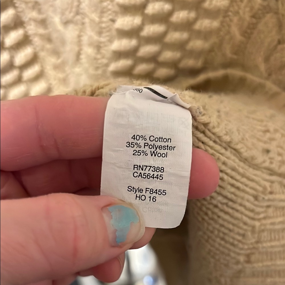 J. Crew Beige Cable Knit Sweater - Picture 3 of 15
